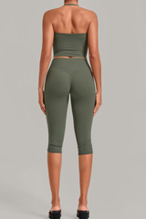 Women’s Halter Tank & Capri Leggings 2-Piece Yoga Set