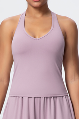 Women’s V-Neck Halter Open-Back Sports Tank