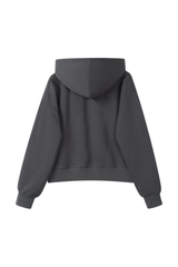Women's Fall Cropped Relaxed Solid Sports Hoodie
