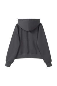 Women's Fall Cropped Relaxed Solid Sports Hoodie