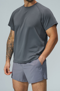 Men's Raglan Sleeve Quick Dry Sports Short Sleeve T-Shirt