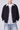 Men's Preppy Faux Layered Striped Trim Collared Jacket
