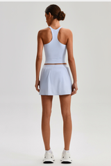 Women's Tennis Set:Cropped Racerback Tank Top& Skort