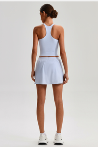 Women's Tennis Set:Cropped Racerback Tank Top& Skort