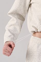 Women's Fall Half Zip Stand Collar Cropped Sweatshirt