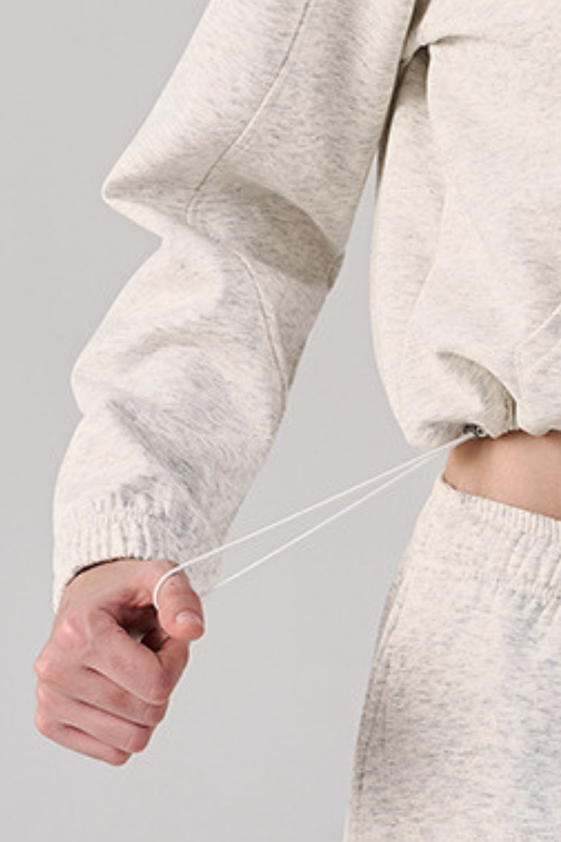 Women's Fall Half Zip Stand Collar Cropped Sweatshirt
