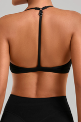 Women's Athletic Triangle Cup Adjustable Open-Back Bra