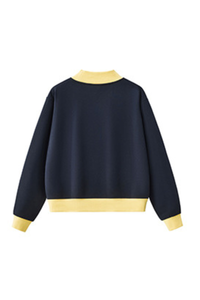 Women's Fall Cozy Fleece Mock Neck Color Block Sweatshirt