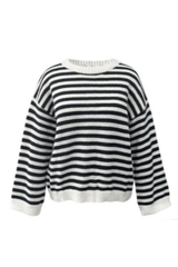 Women's Fall/Winter Knit Striped Knit Color Block Sweater