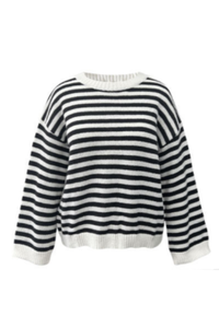 Women's Fall/Winter Knit Striped Knit Color Block Sweater