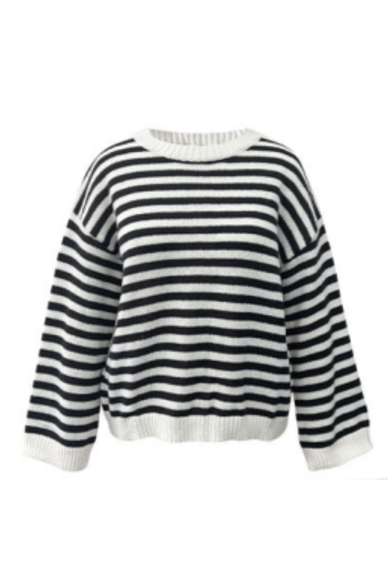 Women's Fall/Winter Knit Striped Knit Color Block Sweater