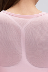 Women's Mock Two-Piece Mesh Padded Cropped Yoga Top