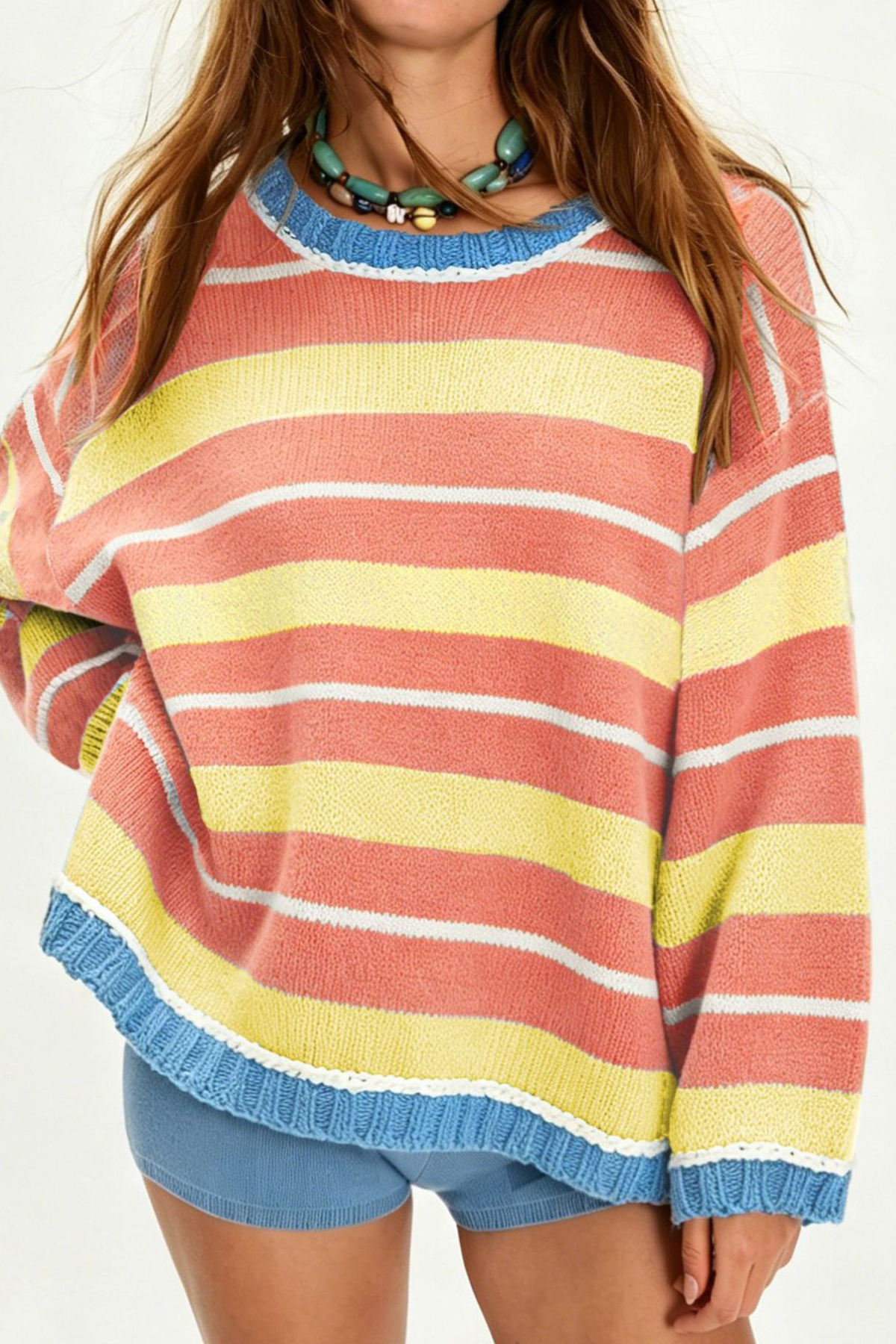 Women's Loungewear Sweet Striped Color Block Knit Sweater