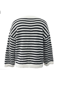 Women's Fall/Winter Knit Striped Knit Color Block Sweater
