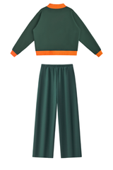 Women's Fall Fleece Mock Neck Sweatsh & Sweatpants Set