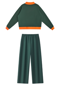Women's Fall Fleece Mock Neck Sweatsh & Sweatpants Set
