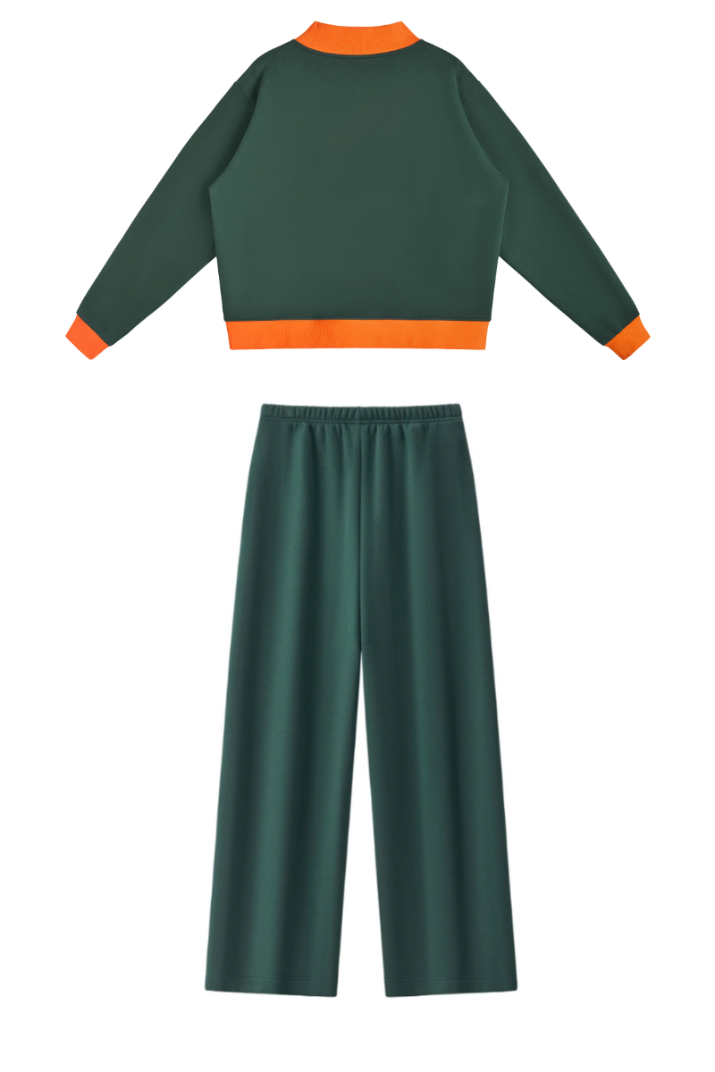 Women's Fall Fleece Mock Neck Sweatsh & Sweatpants Set