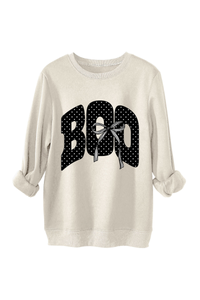 Women's Fall Boo Graphic Polka Dot Print Halloween Pullover