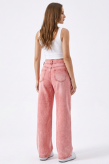 Women's High-Waisted Vintage Washed Baggy Wide-Leg Jeans