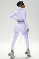 Women's Athletic Stand-Up Collar Seamless 2 Piece Set