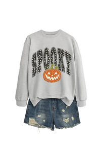 Women's Fall Pumpkin Polka Dot Halloween Multi‑Color Pullover