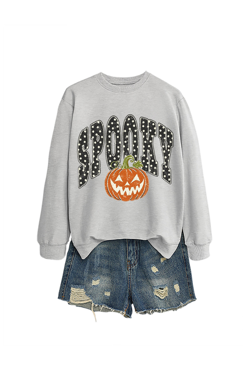 Women's Fall Pumpkin Polka Dot Halloween Multi‑Color Pullover