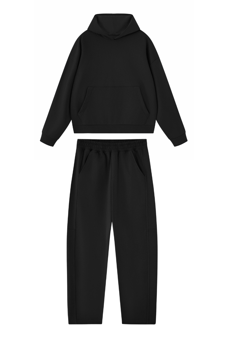 Men's Fall Set:Heavyweight Hoodie And Curved Sweatpants