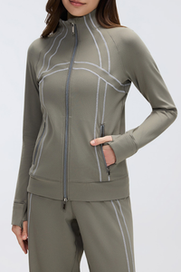 Women's Fall Stand Collar Two-way Zipper Sports Jacket