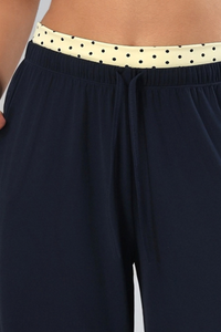 Women's Polka Dot Contrast Bra and Wide Leg Pants Yoga Set