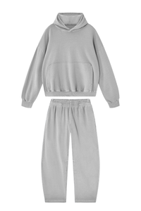Women's 100% Cotton Fall Washed Hoodie & Curved Sweatpant Set