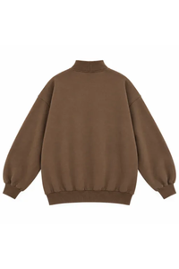 Women's Fall Oversized Letter Print Mockneck Sweatshirt