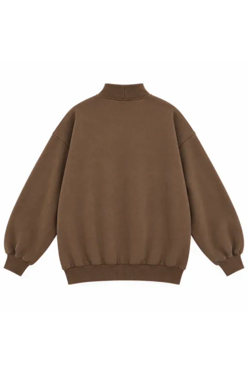 Women's Fall Oversized Letter Print Mockneck Sweatshirt