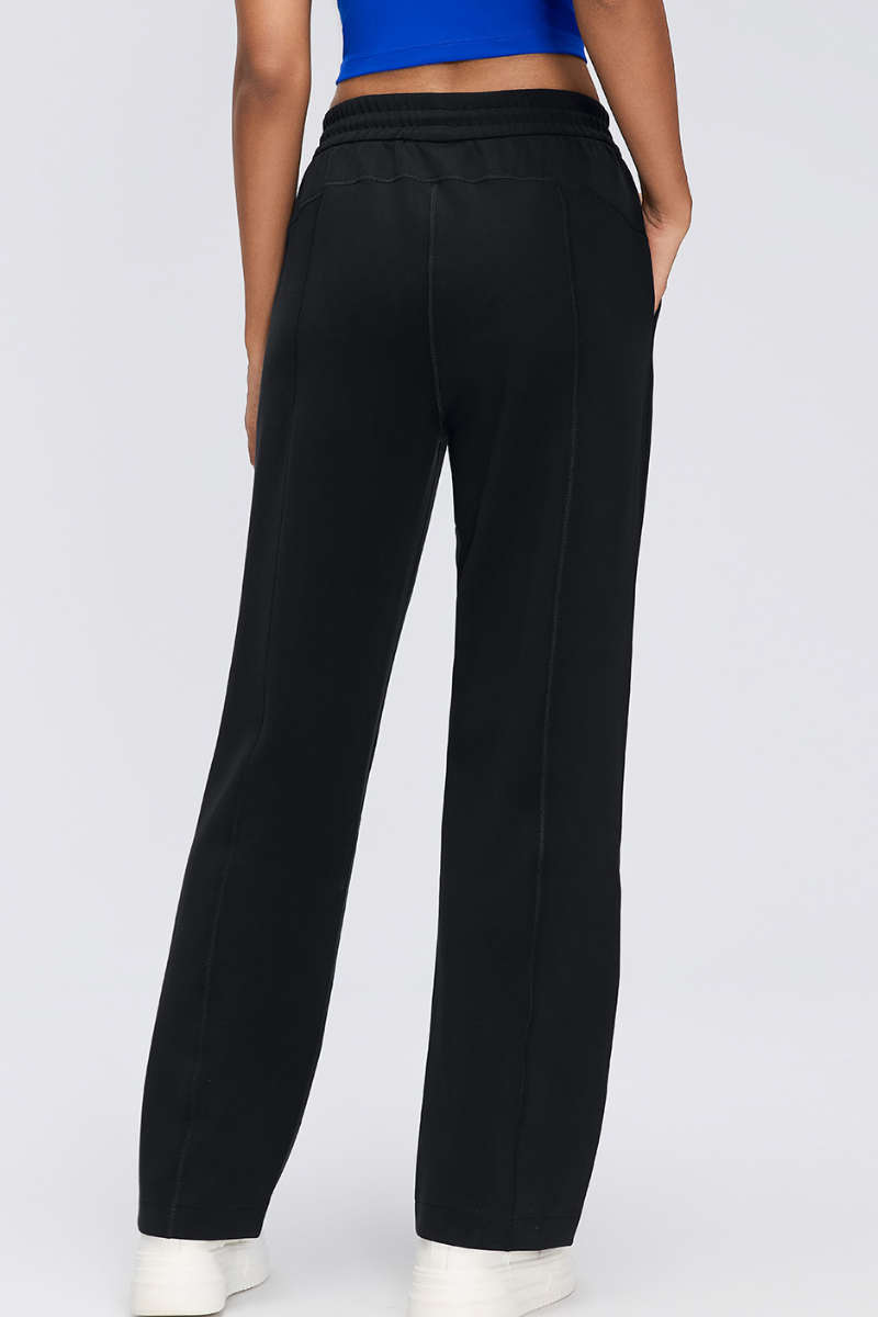 Women's Air Layer Elastic Toggle Wide Leg Athletic Pants