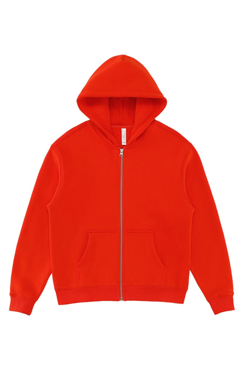 Unisex Fall 350G  Fleece Zip Up Relaxed  Solid Jacket