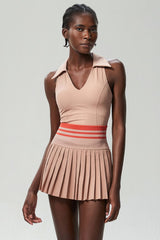 Sports & Fitness V-neck quick-drying tennis skirt two-piece set