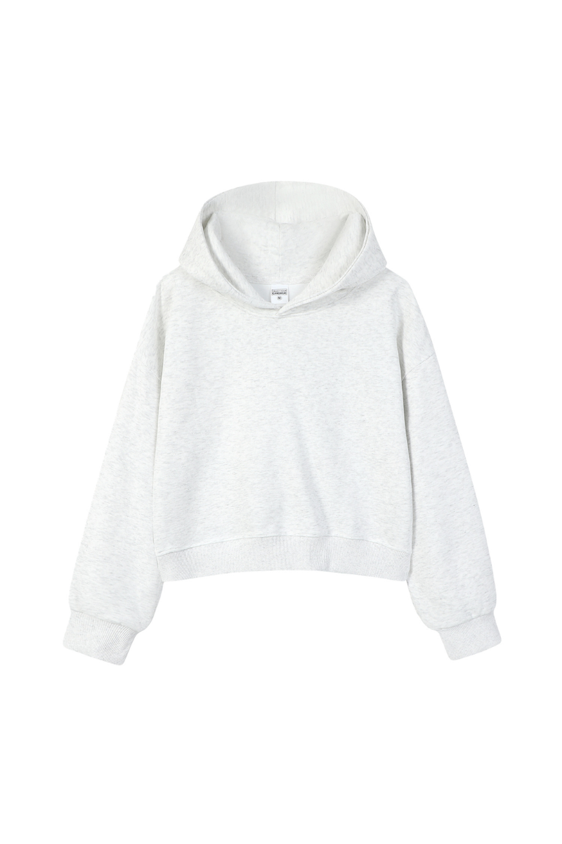 Women's Fall Cropped Relaxed Solid Sports Hoodie