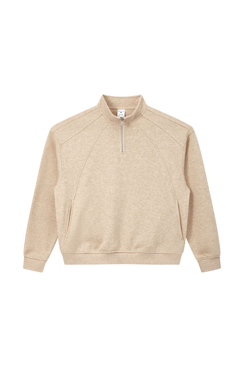 Unisex Fall 1/4 Zip Raglan Sleeve Mock Neck Sweatshirt