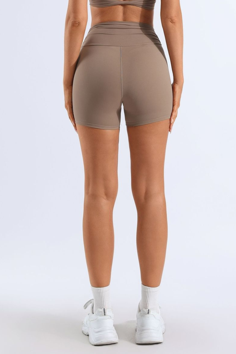 Women's V Waist Ruched Butt Lifting Athletic Yoga Shorts