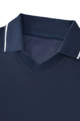 Men's Fall V-Neck Polo Collar Detachable-Sleeve Sweatshirt