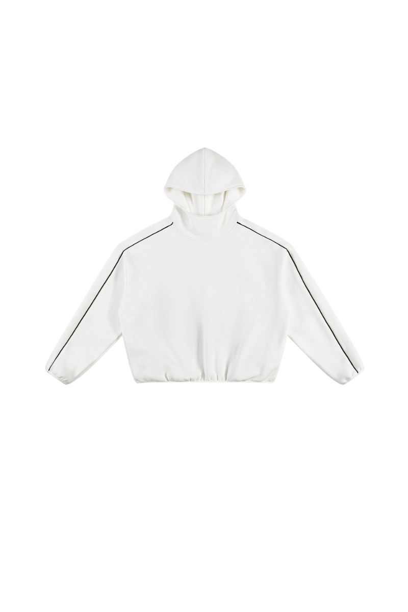 Women's Fall Relaxed Contrast Color Stripe High Neck Hoodie