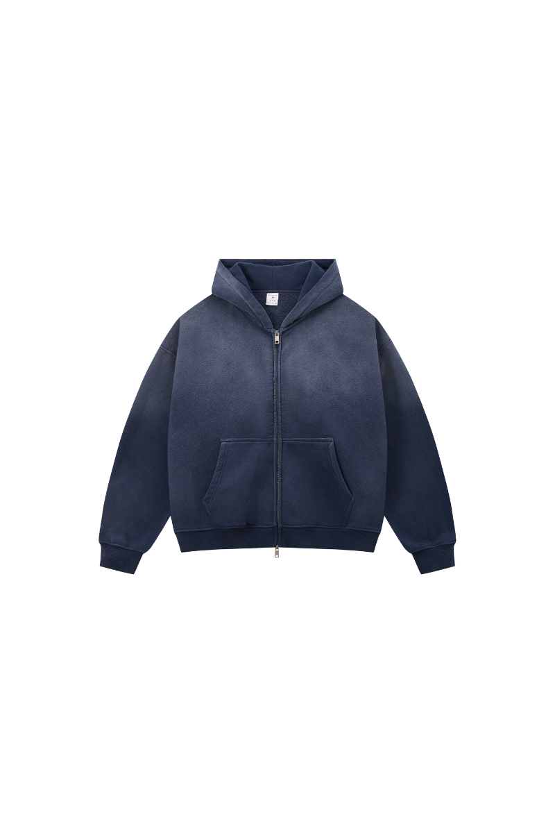 Women's Fleece-Lined Spray-Faded Oversized Hooded Jacket
