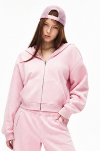 Women's Fall Snowflake Campus Cropped Zip Up Hooded Jacket