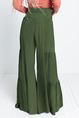 Women's vintage layered wide-leg pants