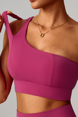 Women's Yoga Set:Sloping Shoulder Bandeau Bra And Skirt