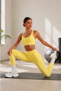 Women's Wide Strap Sports Bra & No Front Seam Leggings Set