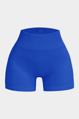 Women's Seamless Ribbed High-Waisted Biker Yoga Shorts