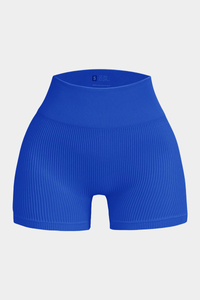 Women's Seamless Ribbed High-Waisted Biker Yoga Shorts