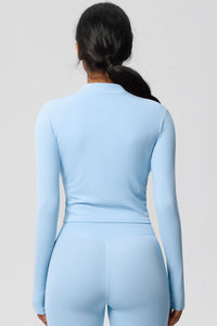 Women's round neck front zipper sports jacket