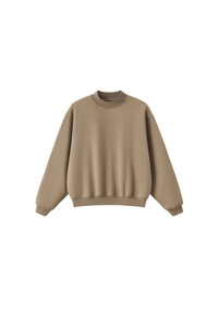 Unisex Fall Streetwear Boxy Mockneck Sweatshirt