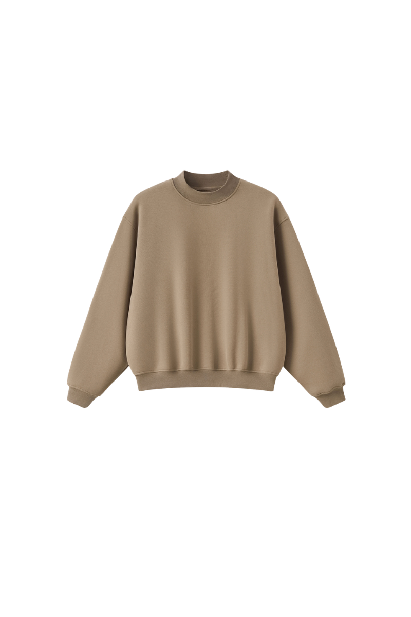 Unisex Fall Streetwear Boxy Mockneck Sweatshirt
